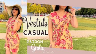 #122 😍 Vestido Casual/👉 Descarga GRATIS el patrón ✨