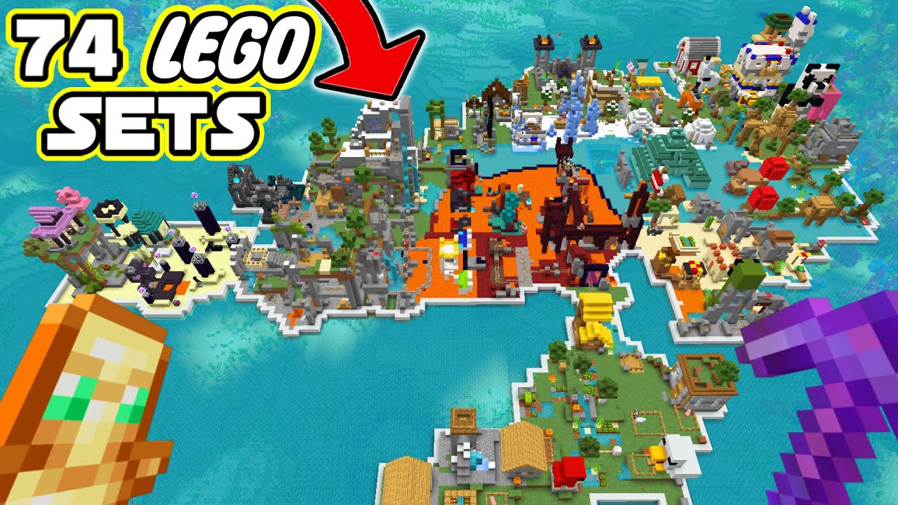 I Built EVERY LEGO Minecraft Set in Minecraft Hardcore