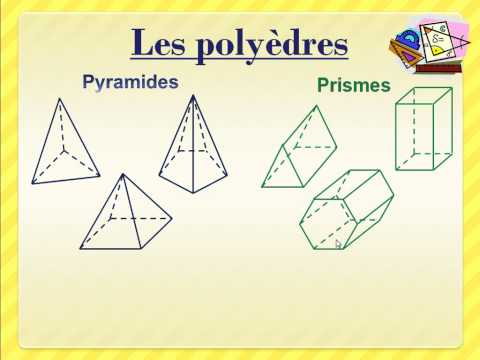 Les caractéristiques des solides (corps ronds, polyèdres, sommets, faces, arêtes et développements)
