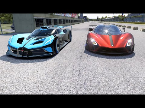 SSC Tuatara Striker vs Bugatti Bolide vs Koenigsegg Jesko vs Koenigsegg Jesko Absolut