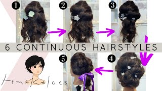 5 Hairstyles / from one look to another / Continuous flow w/ Hair Accessories / @tomokoloco