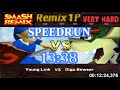 Smash Remix Classic Mode Remix 1P Speedrun With Young Link Very Hard In 13 38