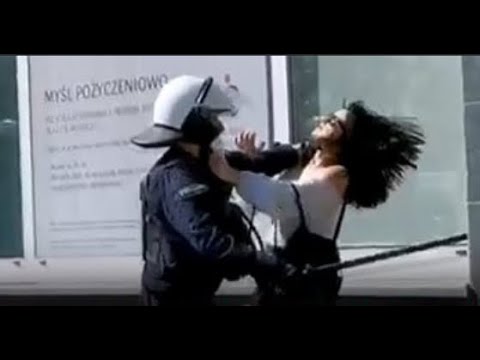 Policja brutalnie obezwładnia spokojnie zachowującą się młodą kobietę - Głogów 11.04.2021