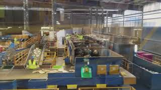 Recyclable materials run through the sorting process at Republic Services