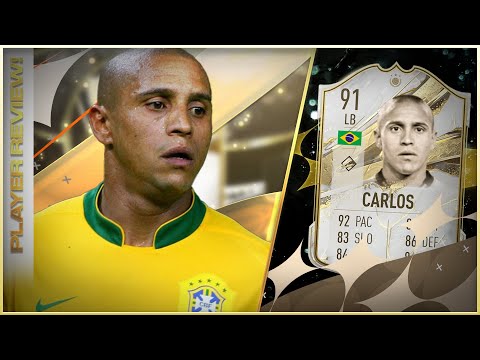 BEST ICON LB!!!! PRIME ICON 91 RATED ROBERTO CARLOS PLAYER REVIEW  - FIFA 23 ULTIMATE TEAM