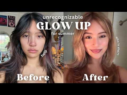GLOW UP WITH ME  *unrecognizable* for summer!! thrifting an outfit, dyeing my hair blonde, & more!
