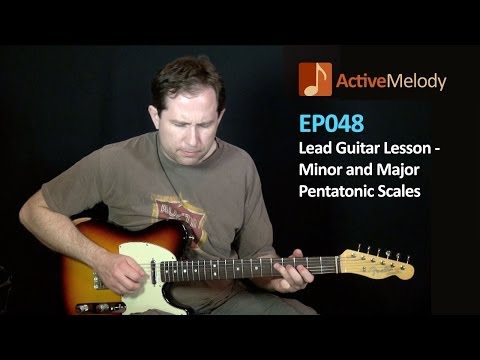 Part 2 of 2 -- Lead Guitar Lesson (Tutorial) Major and Minor Pentatonic Scales -- Jam in D -- EP048