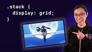 Use CSS grid to stack (instead of position absolute)