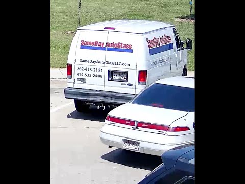 Someone broke into a work van, but did a terrible job of hiding his license plate