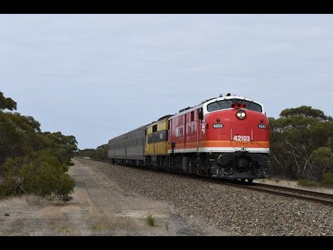 SSR in South Australia AK82 (AK test cars) with diesel locomotives 42103 and GM22 21st April 2021