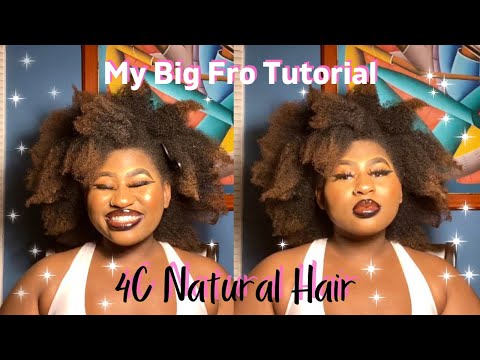 HOW TO: BIG AFRO TUTORIAL ON 4C NATURAL HAIR | MY SIGNATURE FRO LOOK ON DYED HAIR