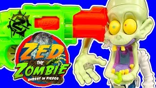 Zed The Zombie Vs Nerf Zombie Strike Guns Lots Of Freakish Family Fun
