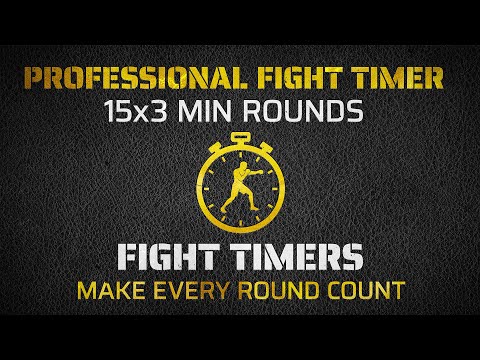 15R Professional Boxing Timer – 15×3m Rounds | Classic Title Fight | Bells & 10s Clapper | No Music