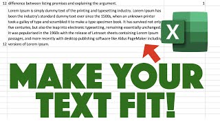 📉Excel For Dummies:  How To Make Your Text Fit Inside A Cell