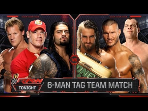 John Cena, Roman Reigns & Jericho Vs Seth Rollins, Randy Orton & Kane - WWE Raw 01/09/2014 (Español)