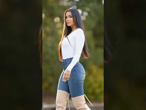 Denim Duo Elegance #fashion #streetstyle #outfitideas #dressootd #fashiontrends #model #style