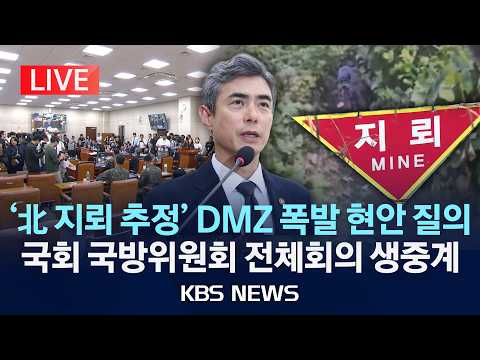 [LIVE] 국회 국방위원회 전체회의…'北 지뢰 추정' DMZ 폭발 현안 질의/2026년 9월 29일(화)/KBS