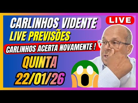 CARLINHOS VIDENTE Live PREVISÕES de QUINTA 22/01/26 #carlinhosvidente #previsões #chalinegrazik