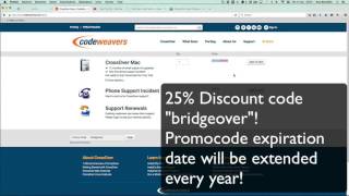 Crossover 25% discount "bridgeover" promocode for Mac and Linux!