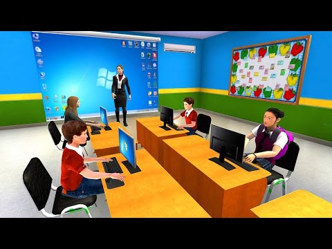 Virtual High School Simulator - School Bus Driving in classroom - Android Gameplay