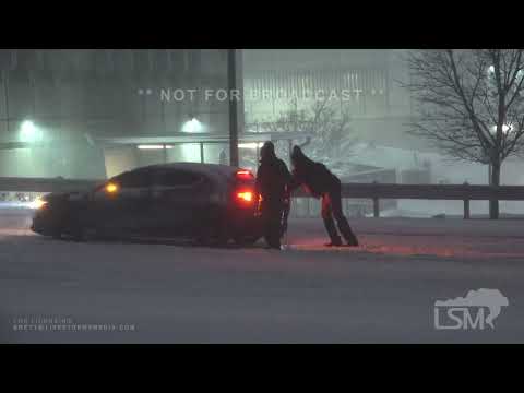 1-16-22 Greenville, SC - Winter Storm - Vehicles Sliding - Pushing Cars - Heavy Snow
