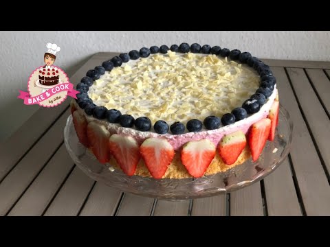 Himbeertorte Rezept - Schnell , einfach und super lecker. Fruchtkuchen mit Sahne und Schmand