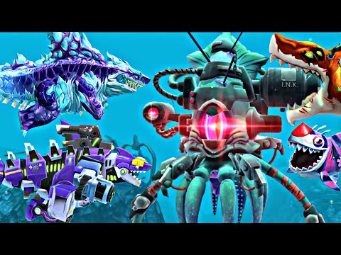 Hungry Shark World New Boss | Giant Colossal Mecha Squid Boss | New Sharchangel Shark Unlock 