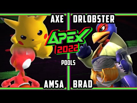 Apex 2022 - aMSa & Axe Vs. DrLobster & Brad - SSBM Melee Tournament