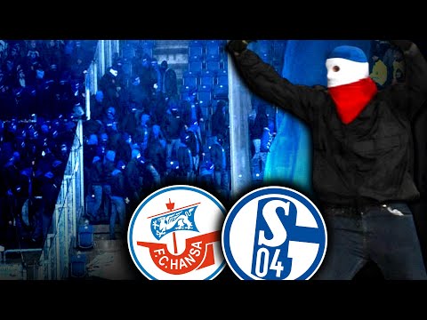 Angriff auf der Tribüne: Schalke-Ultras brechen aus Gästeblock aus! (Hansa vs. Schalke)