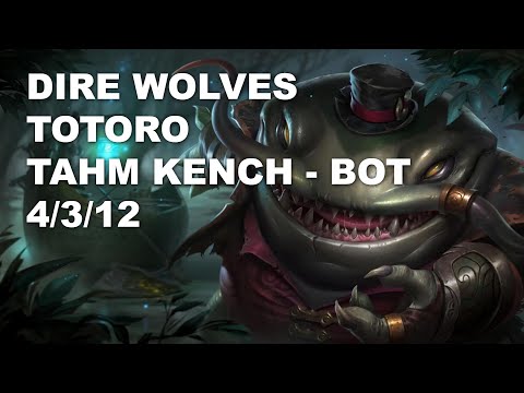 Dire Wolves Totoro Bot Tahm Kench vs Aphelios - KR Challenger Rank Game 10.7
