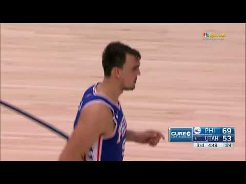 Dario Saric 25 pts, 10 rebs, 1 asts! Utah Jazz vs Philadelphia 76ers, 2017-11-07