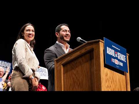 AOC campaigning for fellow progressive El-Sayed at event in red upper Michigan