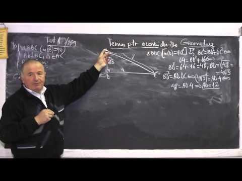 2/2 Lectia 901 Teorema lui Pitagora, Inaltimii, Catetei aplicate in diverse probleme - Tema Clasa 7