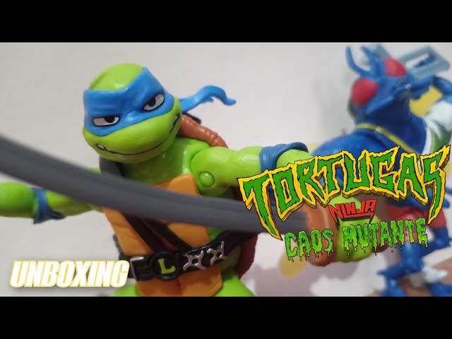 Vídeo relacionado con Tortugas Ninja Leonardo Figura de Acción Deluxe con Sonidos y Frases del Personaje de Película Caos Mutante, 4 Muñecos para Coleccionar, Fans, niños y niñas +4 años, Famosa (TU800100)