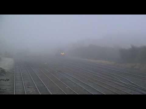 37510 with 37087 DIT 6C53 Crewe - Sellafield flask(s) leaving Carnforth 6th February 2010