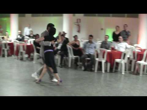  Maria Florencia Labiano  and  Hernán Rodriguez Chaile  are  dancing  to  the  tango  "  Adios Arrabal  "