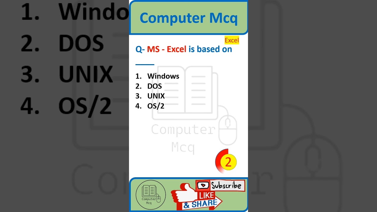 MS EXCEL MCQ || ms excel question and answers || computer awareness for ibps rrb