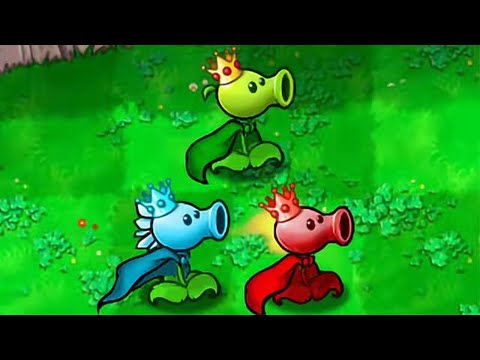 PVZ 1 Challenge: Pea KING, Snow Pea KING, Fire Pea KING, Who Will Win?