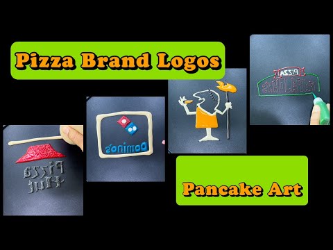 Pizza Brand Logos Pancake Art - Pizza Hut, Little Ceasars, Domino's, Papa John's