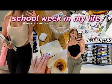 SCHOOL WEEK IN MY LIFE | four days on campus, studying, a very productive semester ♡