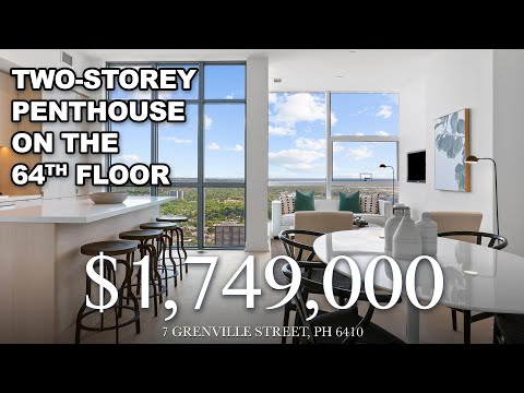 $1,749,000 - Extraordinary Two-Storey Penthouse on the 64th Floor at 7 Grenville Street, Toronto