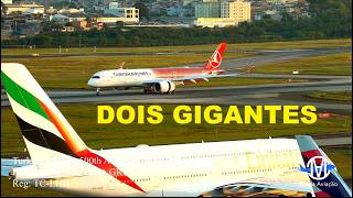 MOVIMENTO DIFERENTE E INCONUM  NO AEROPORTO DE GUARULHOS SÃO PAULO DECOLAGENS E POUSOS INCRÍVEIS ✔