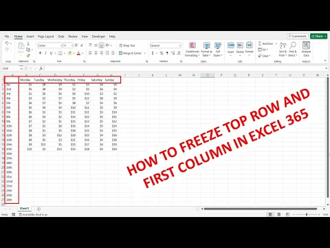 How To Freeze Top Row And First Column In Excel 365