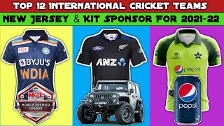 Top 12 International Cricket Teams New Jersey Sponsors 2021-22 || New Jersey New Sponsors New Brands