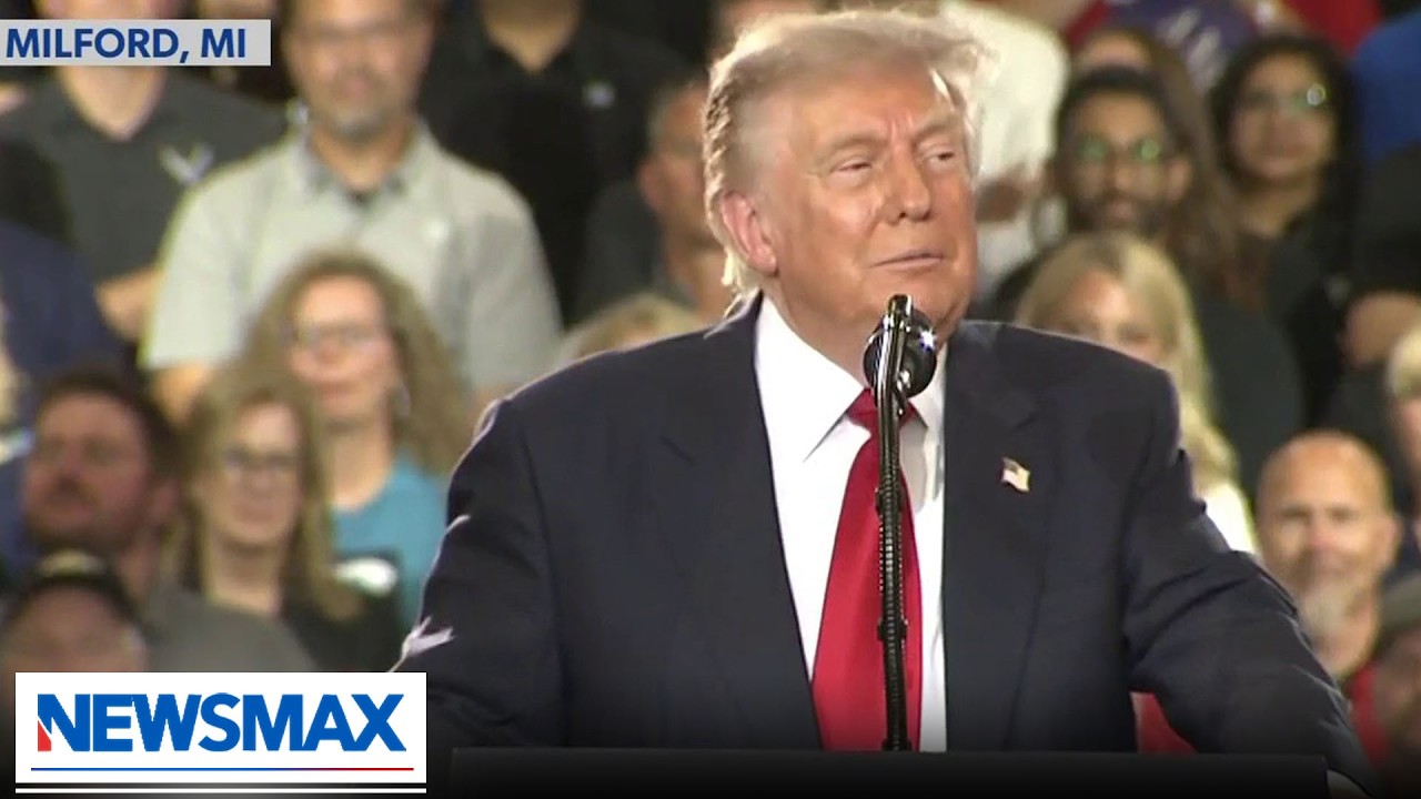 TRUMP responds to 'Communist' heckler in Michigan