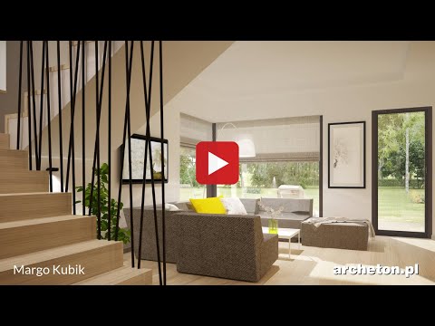 Projekt domu Margo Kubik, 161,6 m2, wirtualny spacer - archeton.pl