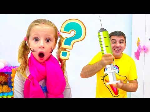 Nastya doesn’t want to go to school and pretends to be sick