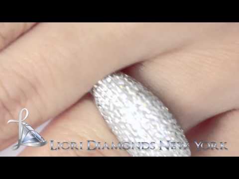 WBAJ-017 - 4.05 Carat F-VS Micro Pave Diamond Wedding Band 14k White Gold Anniversary Ring