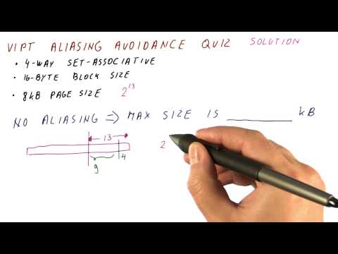 VIPT Aliasing Avoidance Quiz Solution - Georgia Tech - HPCA: Part 4