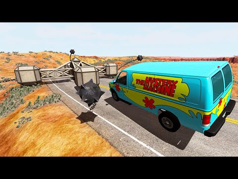 Beamng drive - High Speed Car Crashes Into Large Spinner | BeamNG-Destruction
